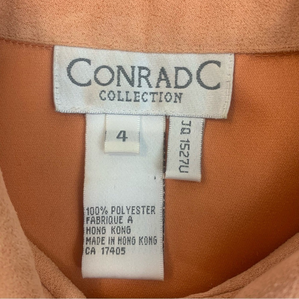 Conrad C Collection Women's Size 4 Peach Faux Suede Bohemian‎ Button Shacket - Picture 6 of 8